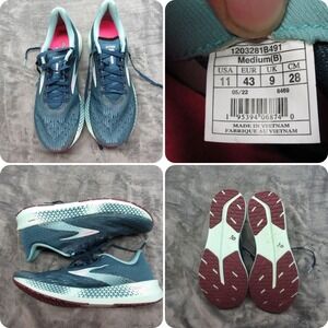 Brooks Running Shoes Women 11 Teal Hyperion Tempo DNA Flash Lace Up Athletic